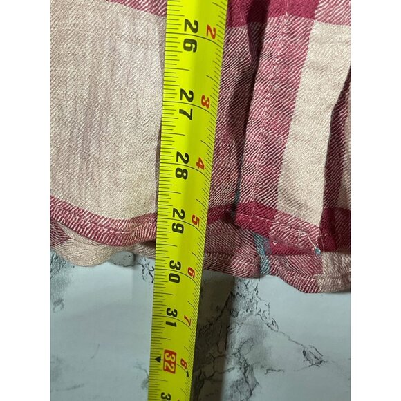 Time And Tru Maternity Pink Plaid Button-Up Top M (8-10) Rayon Blend - Picture 4 of 10